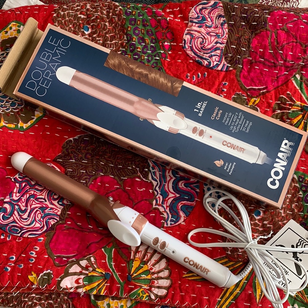 Conair Ceramic 1” Curler Rose Gold/White
